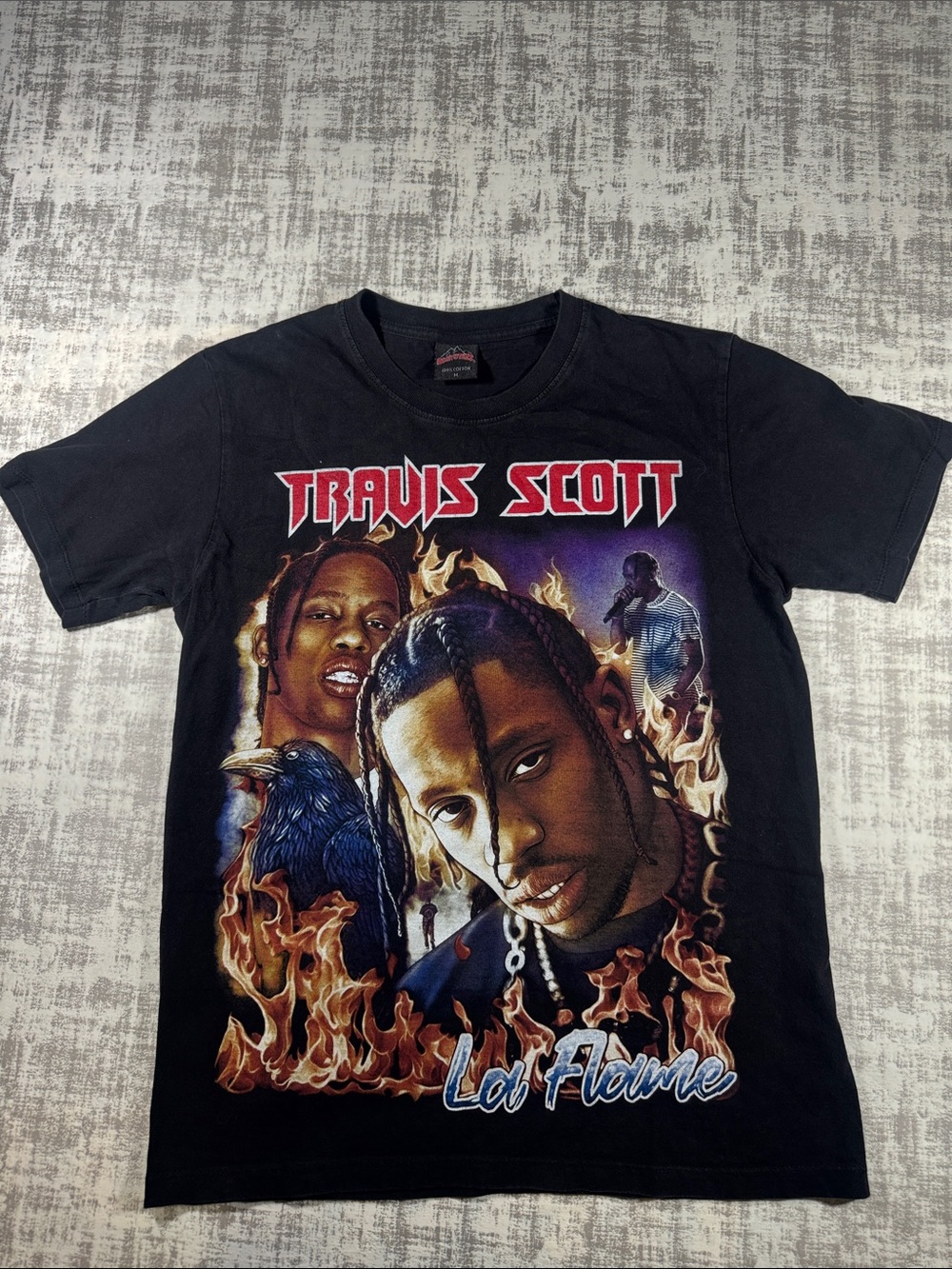 BootLeg Vintage-Style Travis Scott La Flame Graphic Rock@Tees sz M